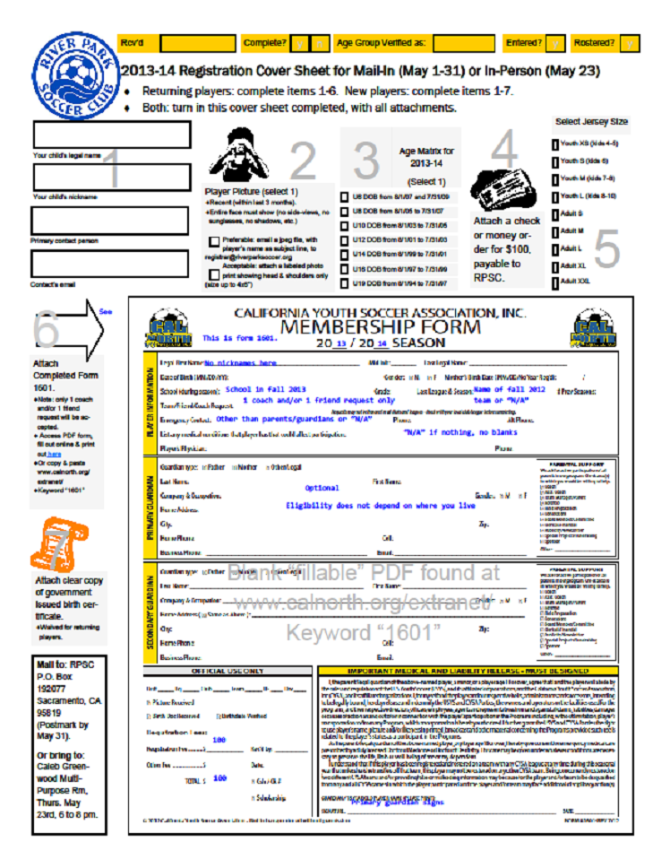 Print Registration Cover Sheet